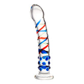 Sexus Glass Dildo with Blue Tip 18cm DONGS Glass
